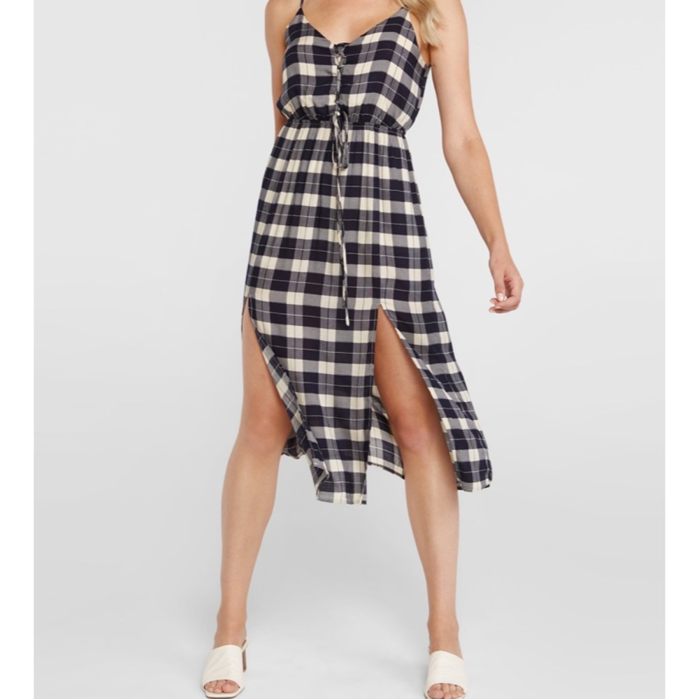 Plaid midi dress